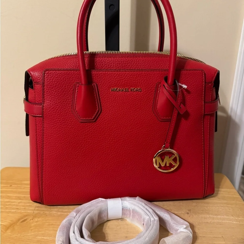 Michael Kors Red Leather Handbag